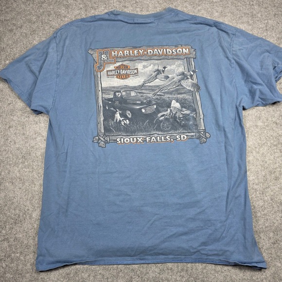 VTG Harley-Davidson T-Shirt Mens 2XL Blue Faded - Picture 6 of 7